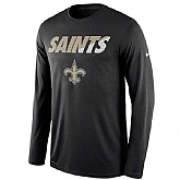 New Orleans Saints Nike Black Legend Staff Practice Long Sleeves Performance WEM T-Shirt,baseball caps,new era cap wholesale,wholesale hats